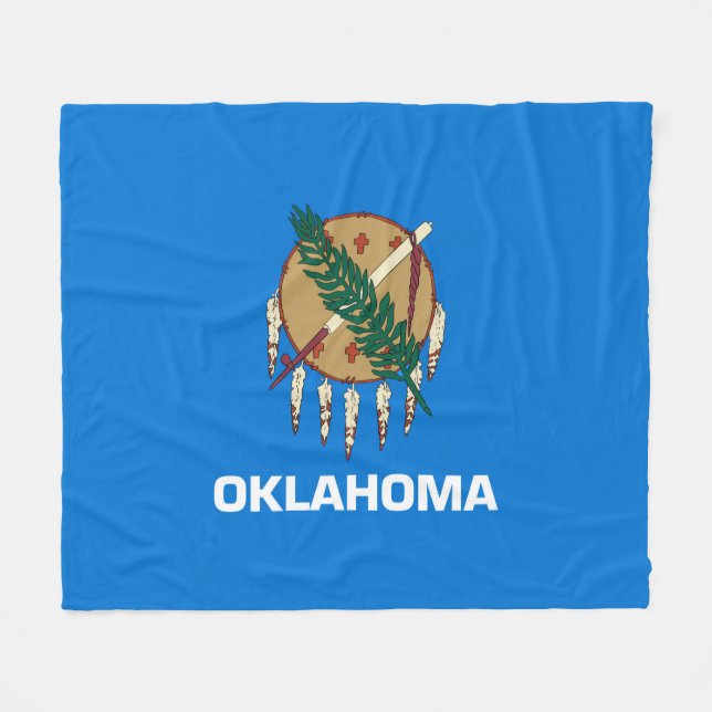 Oklahoma Statlig flagga Design Fleecefilt (Framsidan (Horisontell))