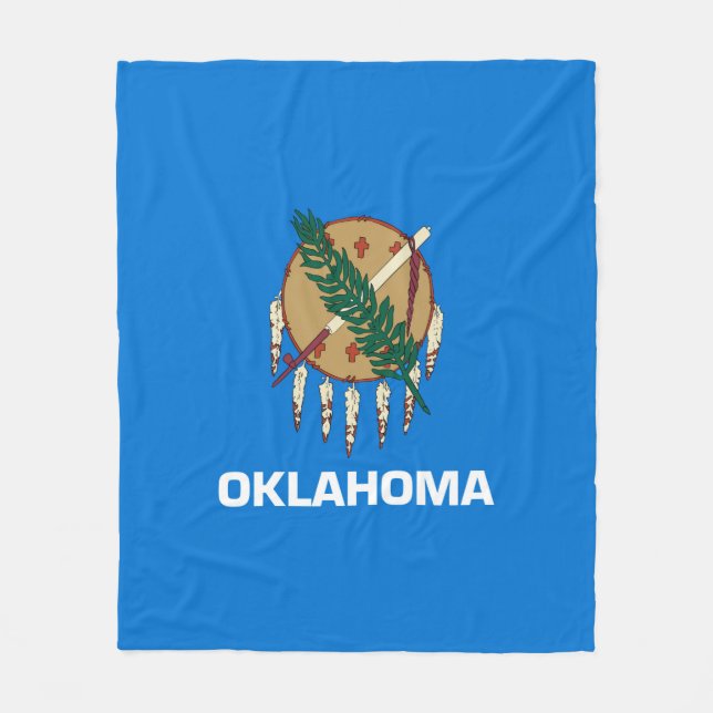 Oklahoma Statlig flagga Design Fleecefilt (Framsidan)