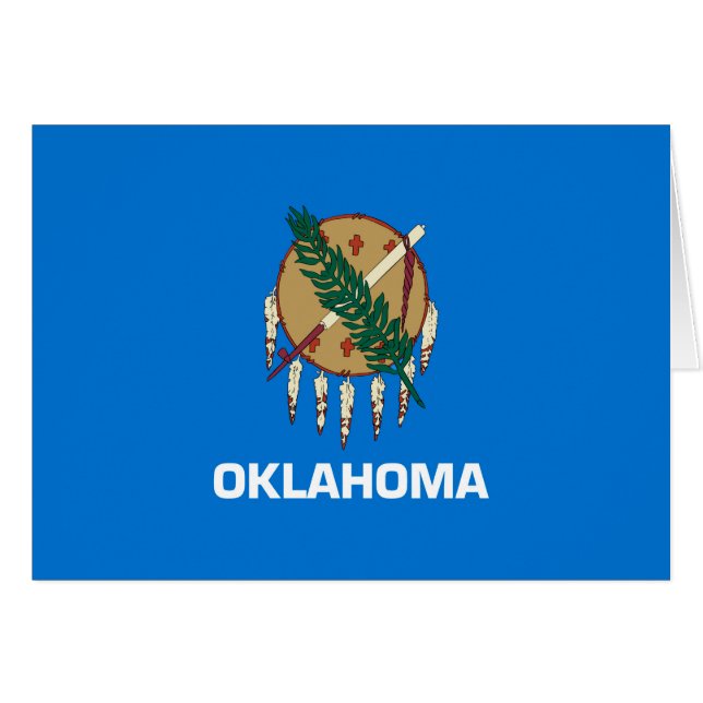 Oklahoma Statlig flagga Design Hälsningskort (Framsidan Horizontal)