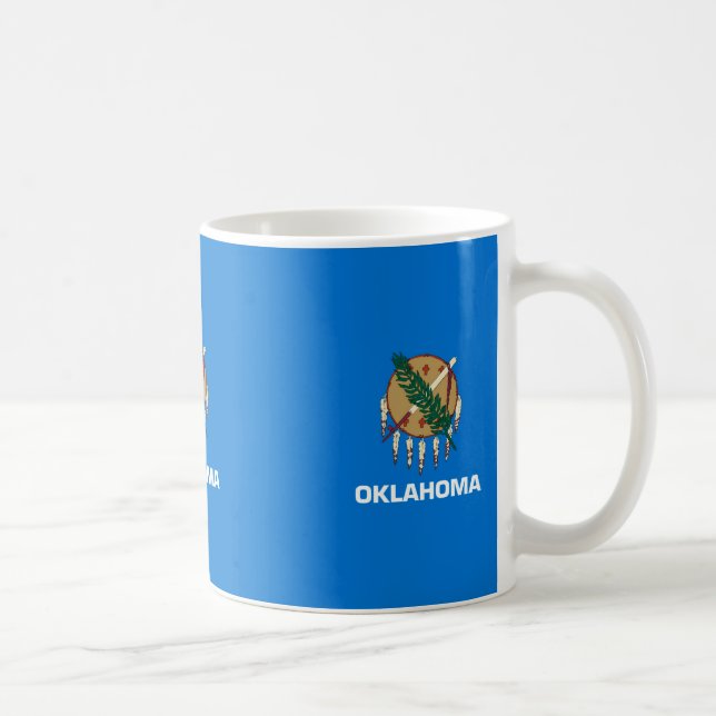 Oklahoma Statlig flagga Design Kaffemugg (Höger)