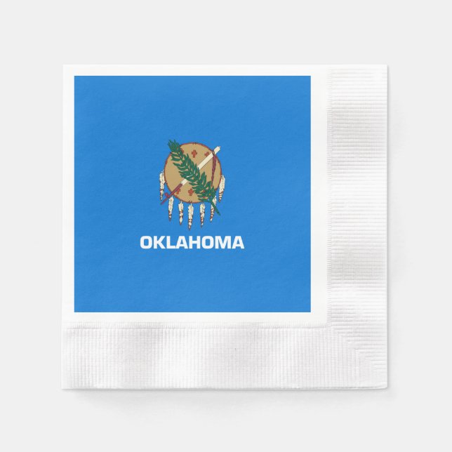 Oklahoma Statlig flagga Design Pappersservett (Framsidan)