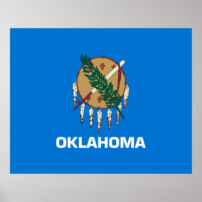 Oklahoma Statlig flagga Design Poster (Framsidan)