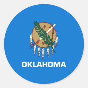 Oklahoma Statlig flagga Design Runt Klistermärke