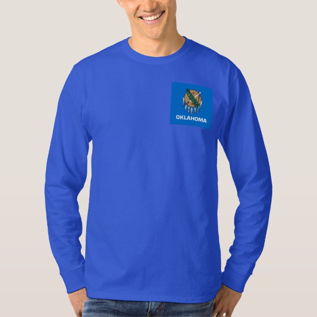 Oklahoma Statlig flagga Design T-shirt (Framsida)