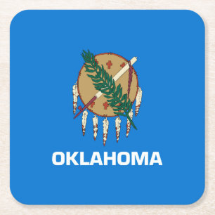 Oklahoma Statlig flagga Design Underlägg Papper Kvadrat