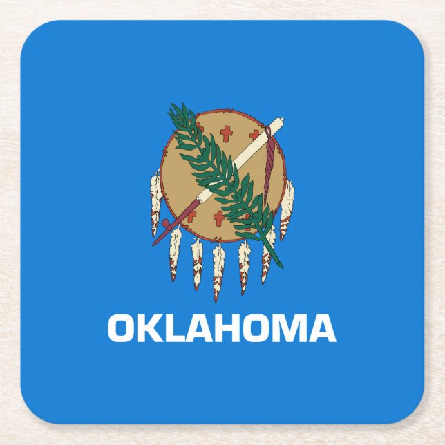 Oklahoma Statlig flagga Design Underlägg Papper Kvadrat (Framsidan)