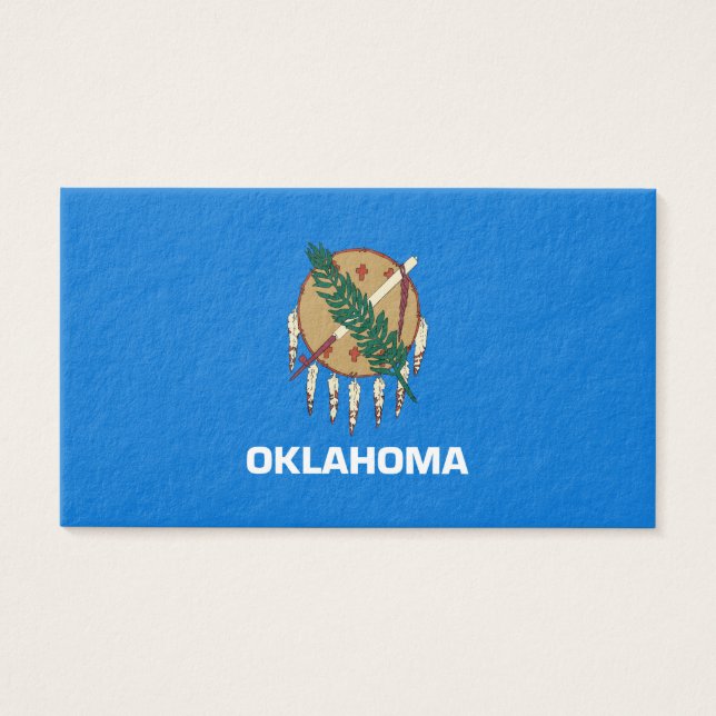 Oklahoma Statlig flagga Design Visitkort (Framsidan)