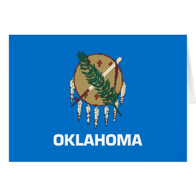 Oklahoma Statlig flagga Hälsningskort (Framsidan Horizontal)