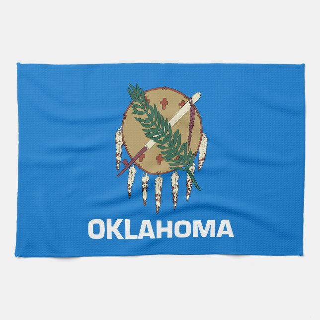 Oklahoma Statlig flagga Kökshandduk (Horisontell)