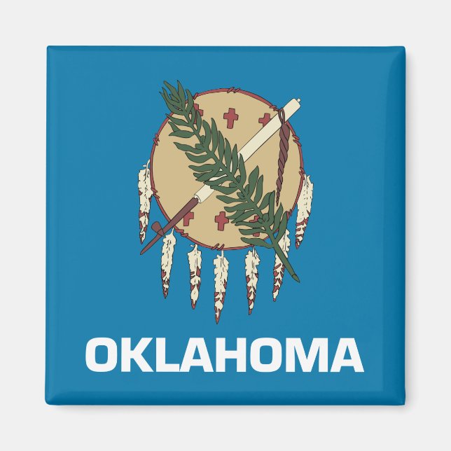 Oklahoma Statlig flagga Magnet (Framsidan)
