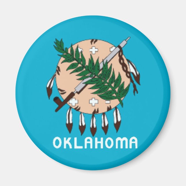 Oklahoma Statlig flagga Magnet (Framsidan)