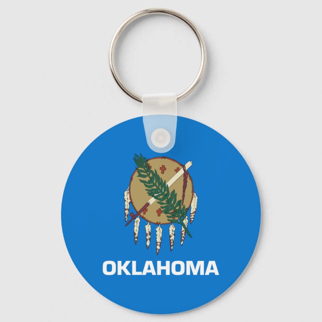 Oklahoma Statlig flagga Nyckelring (Framsida)