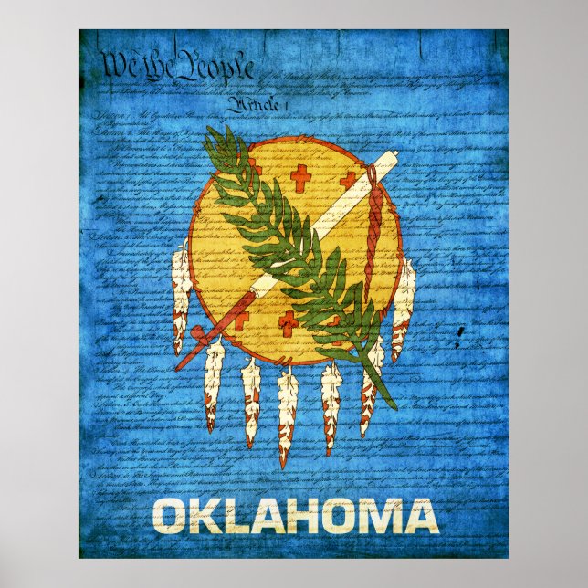 Oklahoma Statlig flagga Poster (Framsidan)