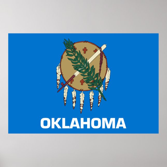 Oklahoma statlig flagga poster (Framsidan)
