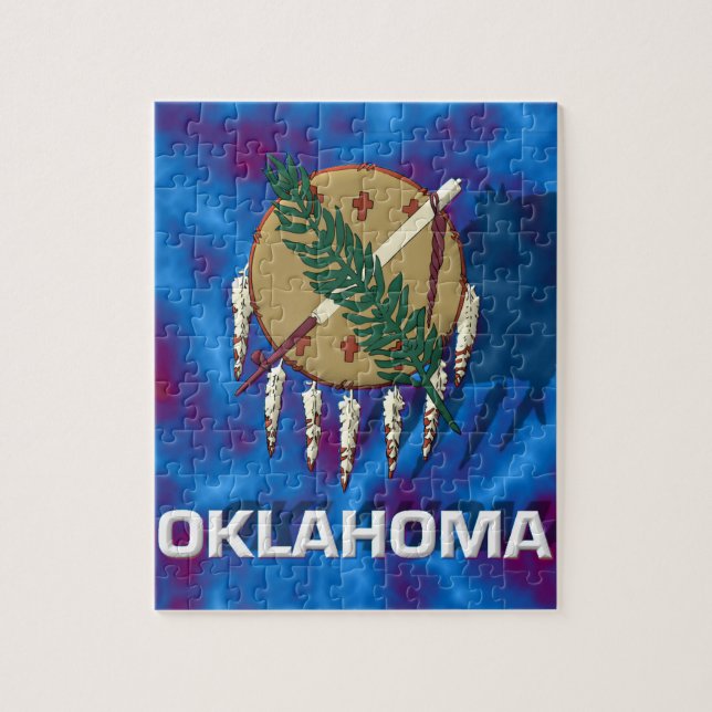 Oklahoma statlig flagga pussel (Vertikal)
