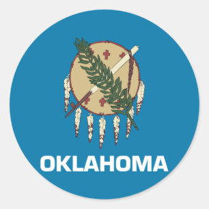 Oklahoma Statlig flagga Runt Klistermärke