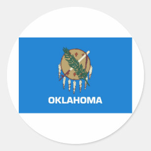 Oklahoma Statlig flagga Runt Klistermärke