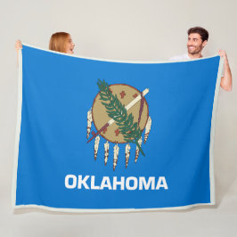 Oklahoma Statlig flagga Skriv ut Patriotc Fleecefilt
