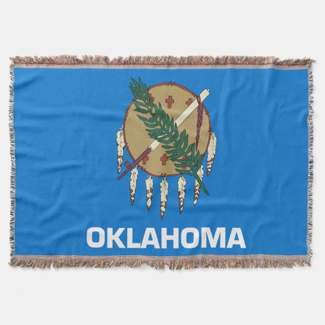 Oklahoma Statlig flagga Skriv ut Patriotic Filt (Framsidan)