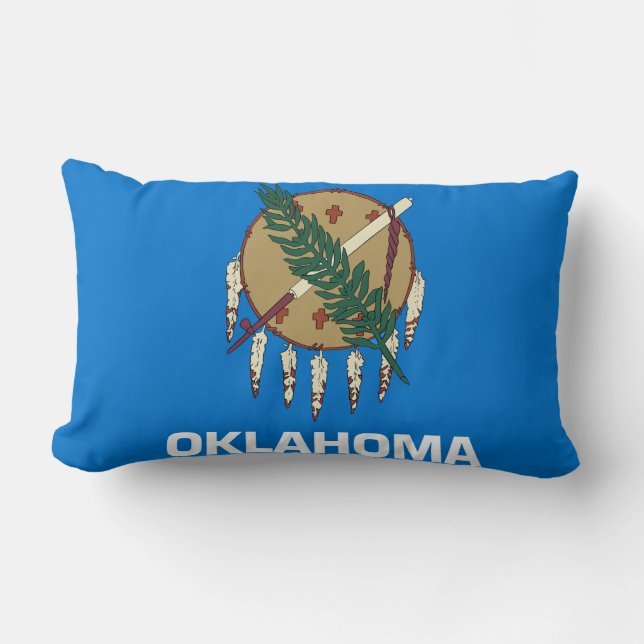 Oklahoma Statlig flagga Skriv ut Patriotic Lumbarkudde (Framsida)