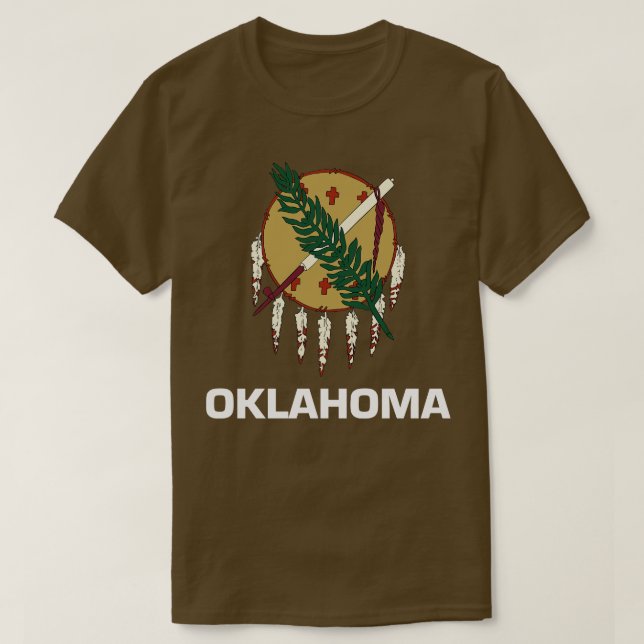 Oklahoma Statlig flagga T Shirt (Design framsida)