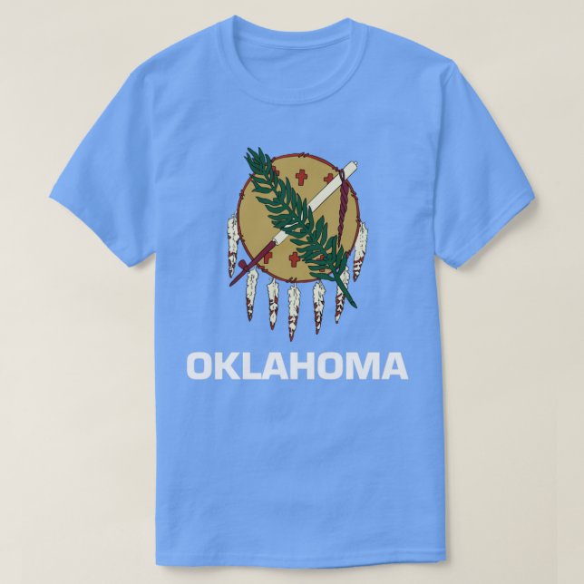 Oklahoma Statlig flagga T Shirt (Design framsida)