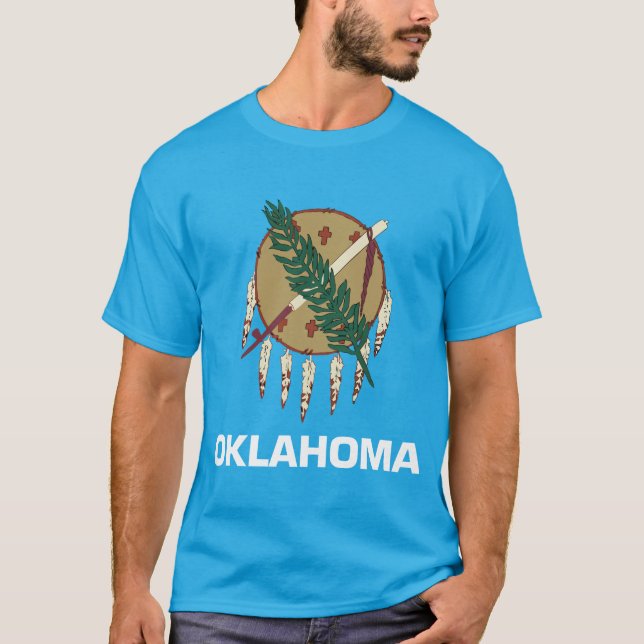 Oklahoma statlig flagga tee (Framsida)