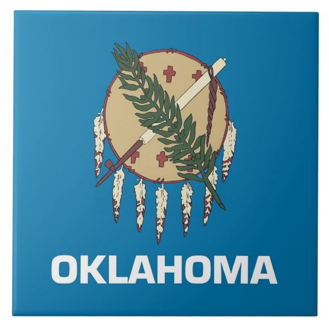 Oklahoma Statlig flagga Tile Kakelplatta (Framsidan)