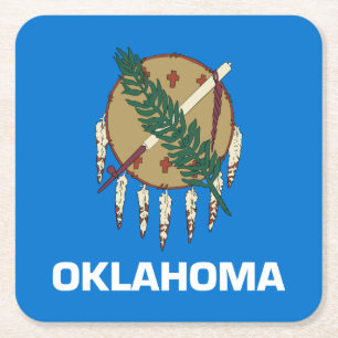 Oklahoma Statlig flagga Underlägg Papper Kvadrat
