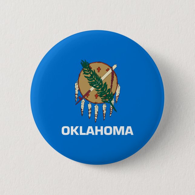 Oklahoma statlig flaggadesign knapp (Framsida)