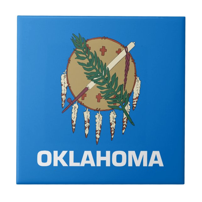 Oklahoma statsflagga kakelplatta (Framsidan)