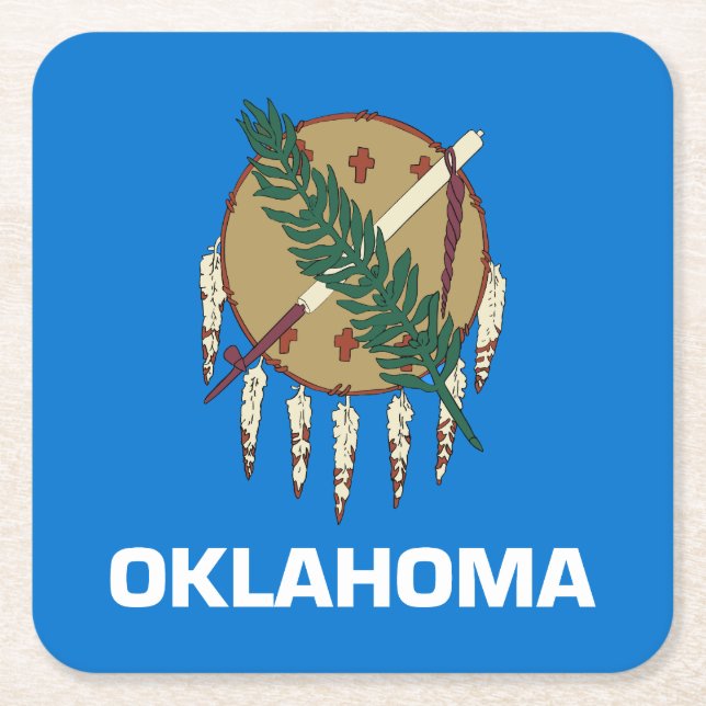 Oklahoma statsflagga underlägg papper kvadrat (Framsidan)