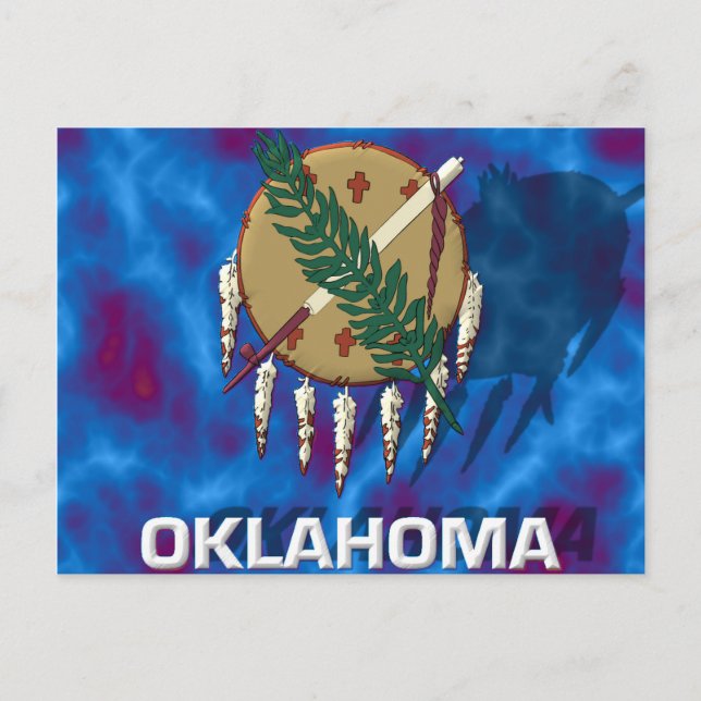 Oklahoma statsflagga vykort (Framsida)