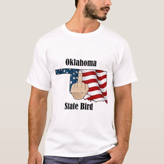Oklahoma-statspapper t-shirt mitten finger (Framsida)