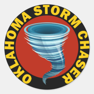 Oklahoma stormeftersläckare runt klistermärke