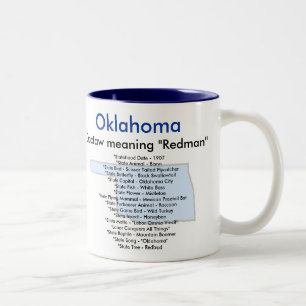 Oklahoma symboler & karta Två-Tonad mugg