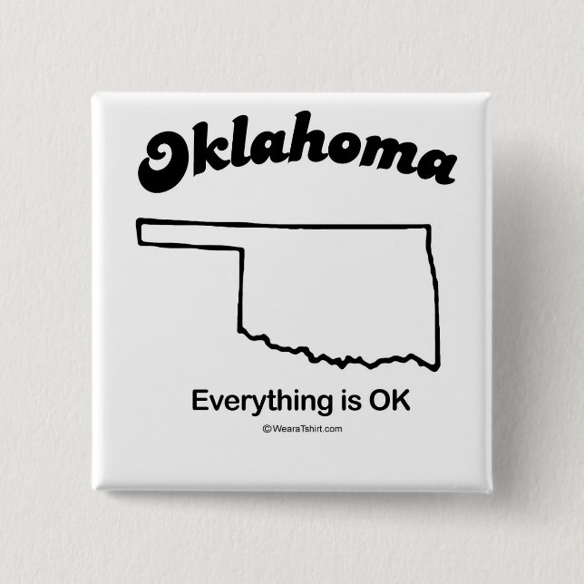 OKLAHOMA - T-tröja och Gea "OKLAHOMA för STATLIG Knapp (Framsida)