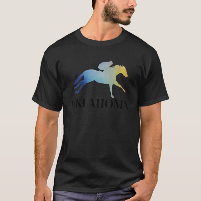 Oklahoma tävlingshäst i akvarell t shirt (Framsida)