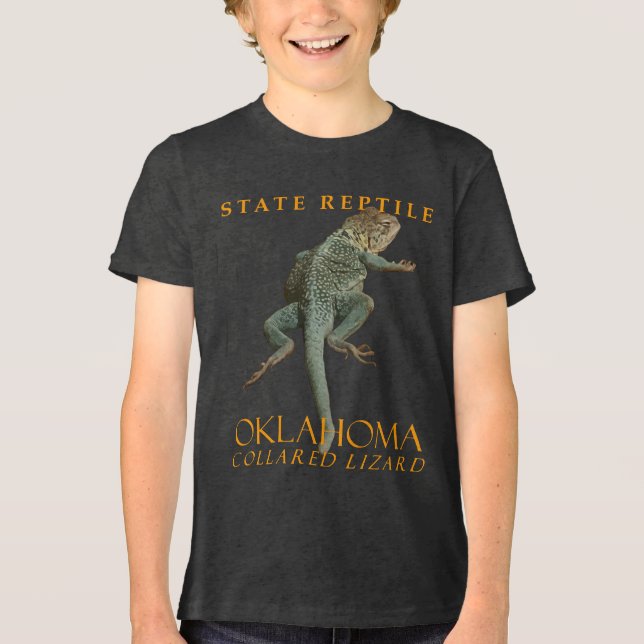 Oklahoma Territorium Reptile the Collard Lizard T Shirt (Framsida)