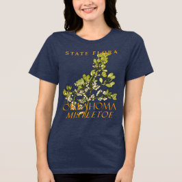 Oklahoma Territory Blommigt Emblem Mistletoe T Shirt