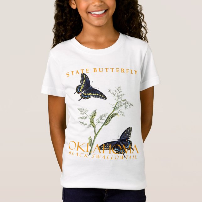 Oklahoma Territory Fjäril Den Svarta Svalstjärten T Shirt (Framsida)