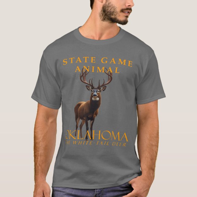 Oklahoma Territory Game Animal the Whitetail Hjort T Shirt (Framsida)