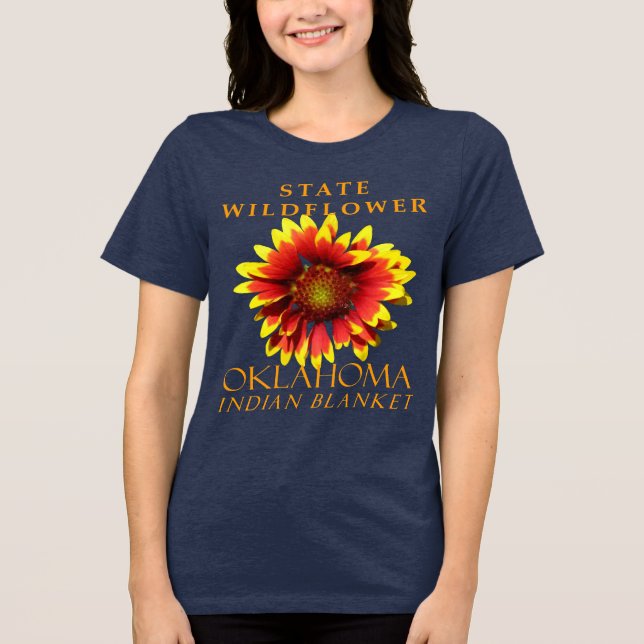 Oklahoma Territory Wildblomma Blanketblomman T Shirt (Framsida)