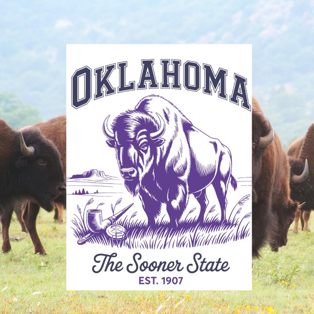 Oklahoma The Sooner State Est. 1907 Vykort (Oklahoma )