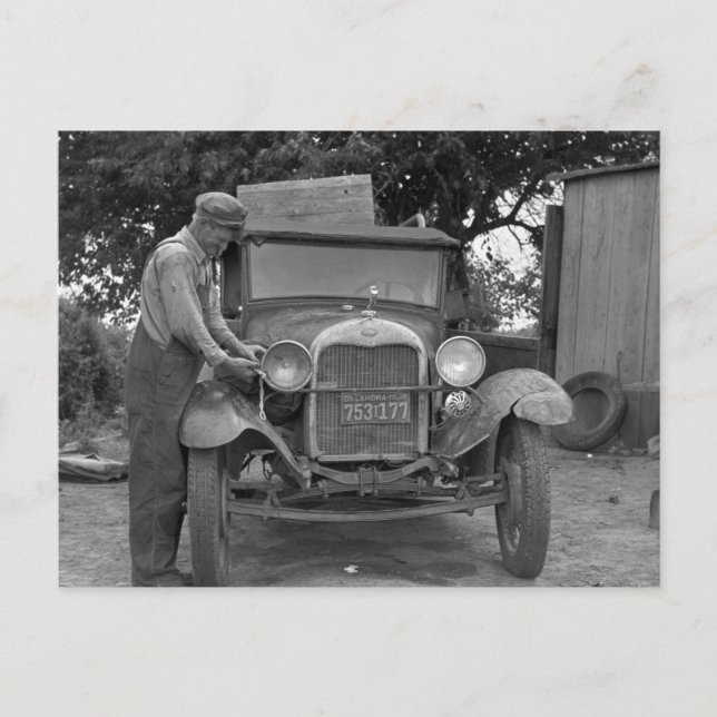 Oklahoma till Kalifornien, 1930-talet Vykort (Framsida)
