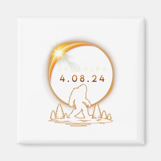 Oklahoma Total Solar Eclipse 2024 Bigfoot Solar Ec Magnet (Framsidan)