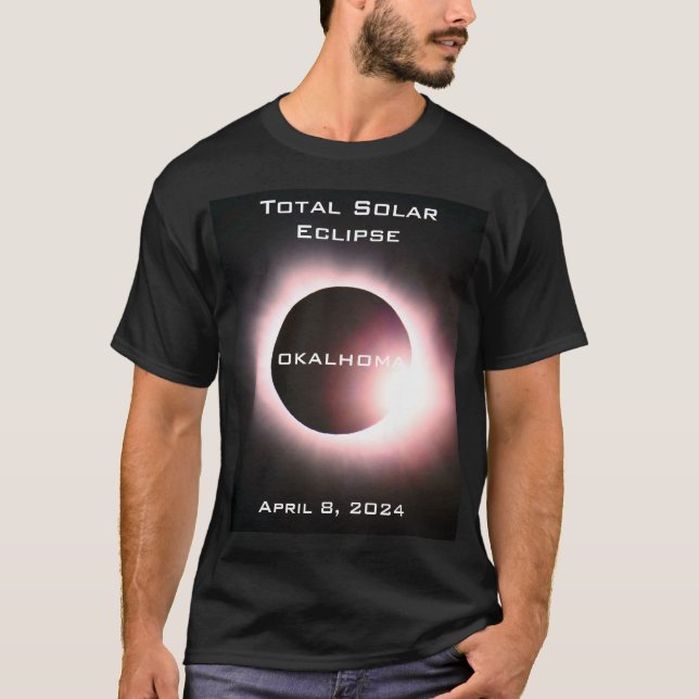 Oklahoma Total soleclipse 8 april 2024 T Shirt (Framsida)