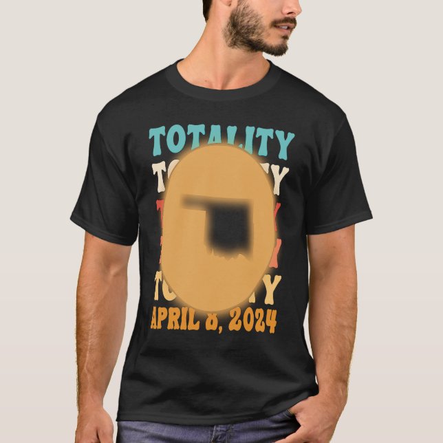 Oklahoma Totality Solar Eclipse April 8 2024 Astro T Shirt (Framsida)