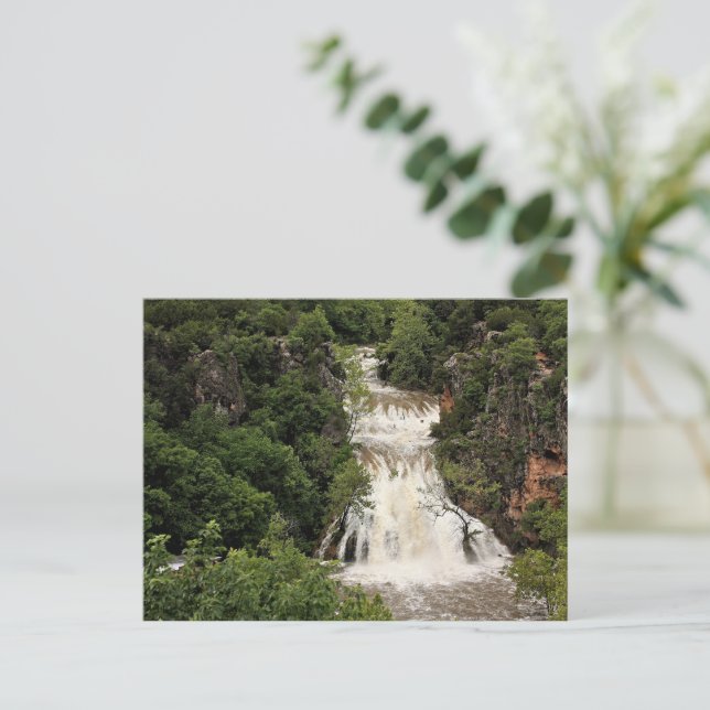 Oklahoma, Turner Falls Waterfall Vykort (Stående Fram)
