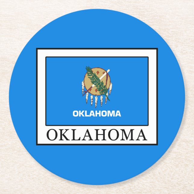 Oklahoma Underlägg Papper Rund (Framsidan)